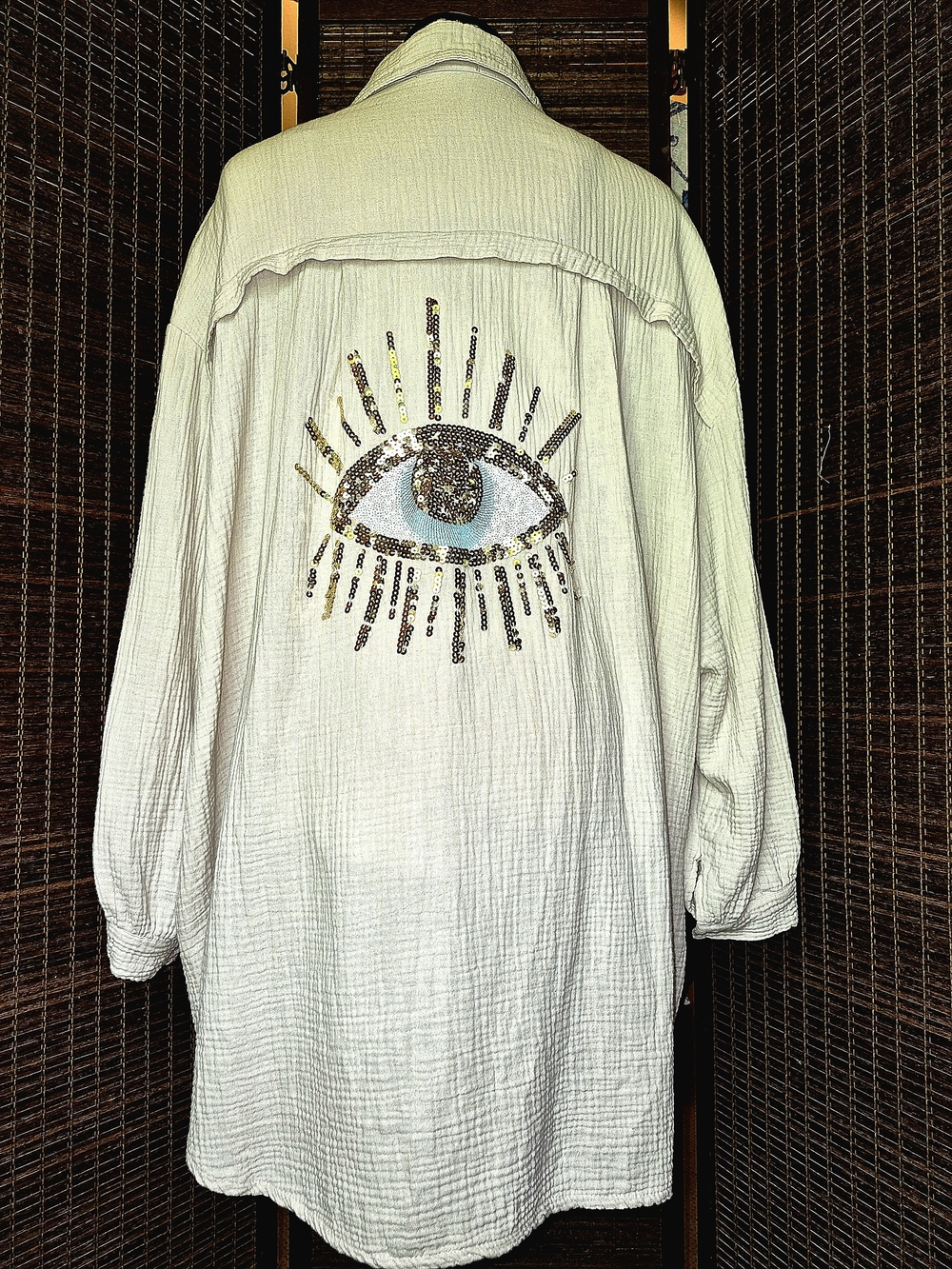 Cream Linen Top with 'Made in Italy' Tag
